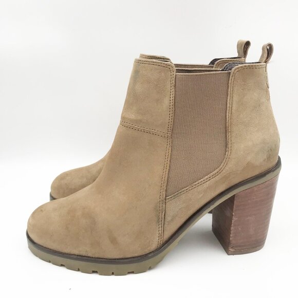 CREVO Alicia Chelsea Hiker Block Heel Dark Taupe Boots Ankle Booties Womens 8 - Picture 4 of 11